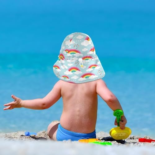 Rainbow Cloud Baby Sun Hat for Kids 2-4T Lightweight Adjustable