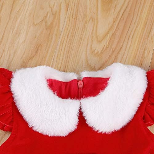 J Christmas Toddler Girls Set Red velvet Fur