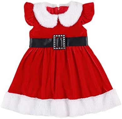 J Christmas Toddler Girls Set Red velvet Fur