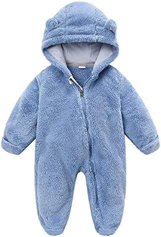 0-3 Months Baby Girl Winter Footed Romper Set