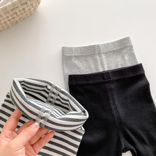 Adorable High Waisted Stripe Baby Leggings for Girls Casual Cotton Trousers