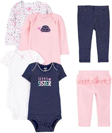 Simple Joys by Carters Baby Girls 6-Piece Bodysuits and Pants Set