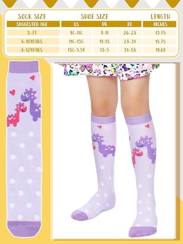 Fourluoo Dinosaur Socks for Kids 3-12 Years