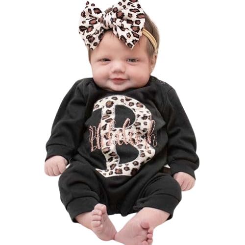 Personalized Leopard Romper Turban Set for Newborn