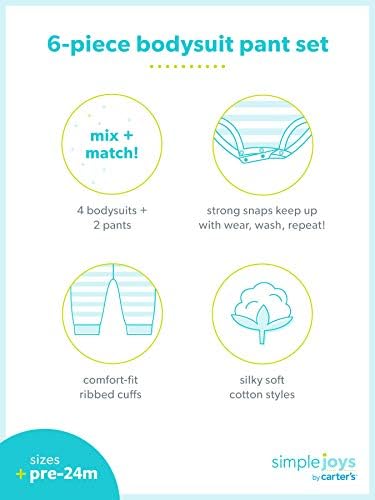 Simple Joys by Carters Baby Girls 6-Piece Bodysuits and Pants Set