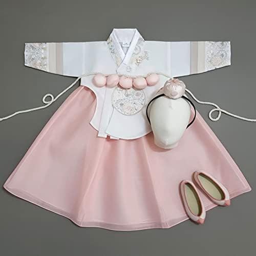 Striped Coral Dangui Hanbok for Kids