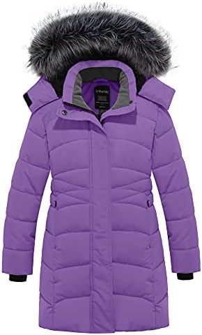 Girls Winter Coats Long Puffer Jacket with Hood