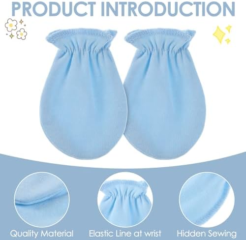 8Pcs Newborn Soft Cotton mittens 0-6M monkeymint