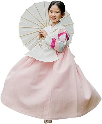 Striped Coral Dangui Hanbok for Girls 100-15yo