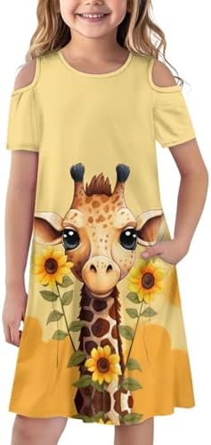 Xpyiqun Summer Dress for Girls - Off-Shoulder Swing Party Dish