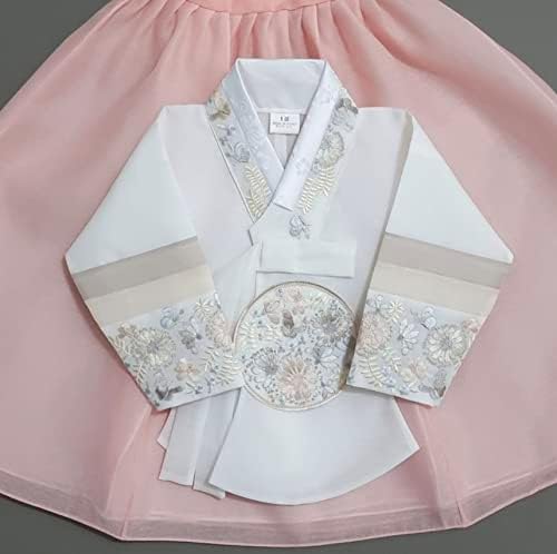 Striped Coral Dangui Hanbok for Kids
