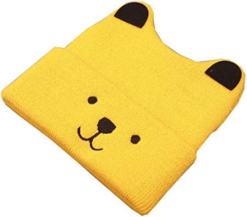 Keep warm - Unisex Toddler knit hat by Lamuusaa with bear pattern