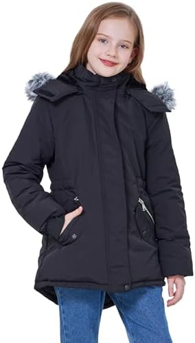 WULFUL Parka Jacket for Girls Waterproof Warm Windproof
