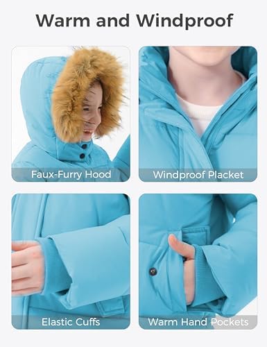 Fast fashion sizes Warm Waterproof Winter Jacket for Girls
