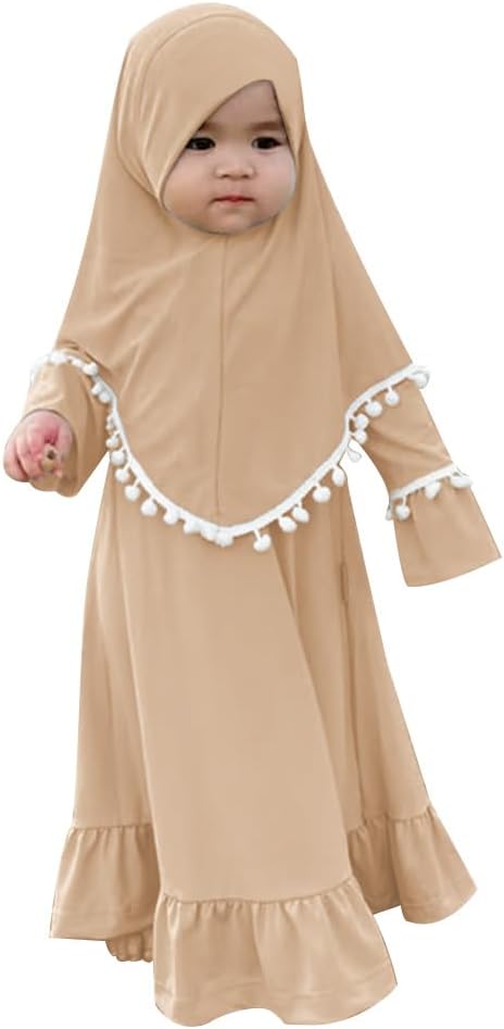 Newborn Islamia Dress Abaya Hijab for Baby Girls