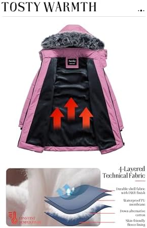 GirlsWinter Parka Cozy Waterproof and Stylish
