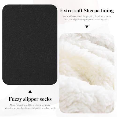 KFUBUO Kids Fleece Slipper Socks with Non-Skid Soles