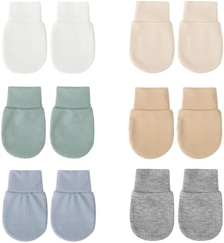 Elastic No-Scratch Baby Mittens for 0-6 Months