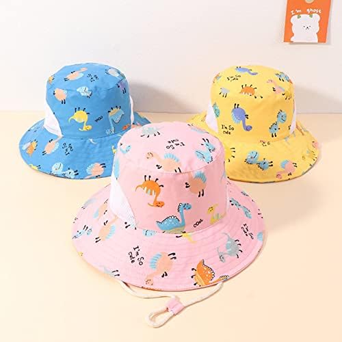 Kids Adjustable Chin Strap Sun Hat Light Blue 1-7 Years