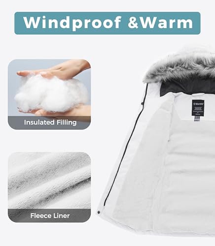Winter Coat for Girls Warm Windproof Waterproof Outdoor Activity