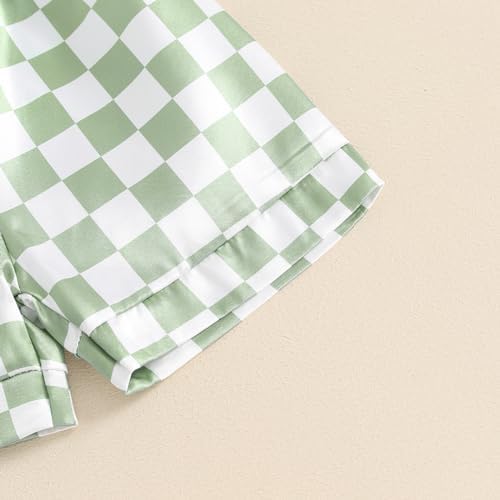SAYOO Toddler Pajama Set Checkered Button Down