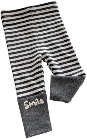 Adorable High Waisted Stripe Baby Leggings for Girls Casual Cotton Trousers