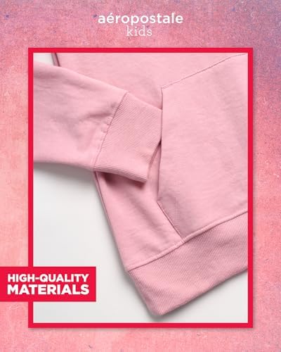 AEROPOSTALE Girls Soft Cotton Fleece Pullover with Front Pockets