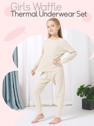 VZV Girls Thermal Set Waffle - Long Johns for Kids