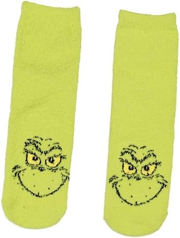 Grinch Family Fuzzy Sleepy Socks for Girls Cozy Holiday Gift