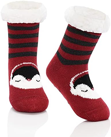 Zando Kids Cozy Slipper Socks with Grip for Boys and Girls