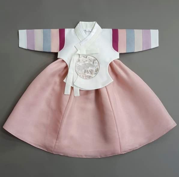 Striped Coral Dangui Hanbok for Girls 100-15yo