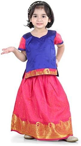 BownBee Traditional Silk Lehanga Choli for Baby Girls