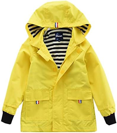 Hiheart Waterproof Hooded Rain Jacket for Kids