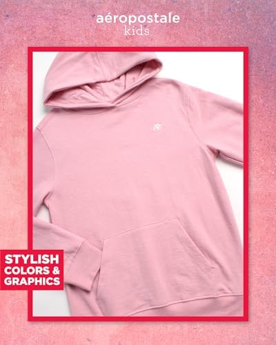 AEROPOSTALE Girls Soft Cotton Fleece Pullover with Front Pockets