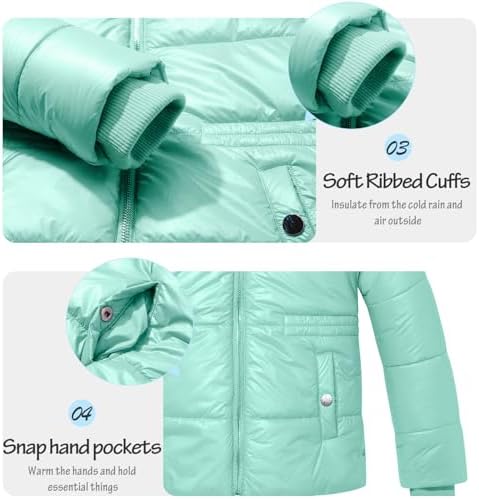 Garemcy Girls Metallic Winter Coat Warm Waterproof Cozy