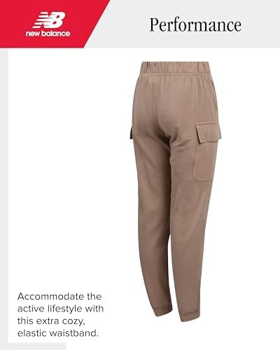 New Balance Girls Performance Fleece Zip Hoodie Cargo Jogger Sweatpants Set