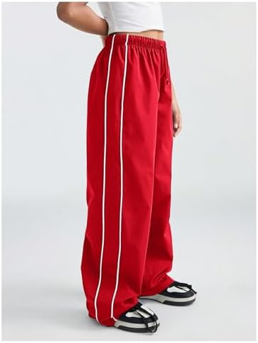 Girls Trendy Wide Leg High Waist Track Pants Unisex Active Fashion