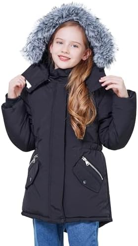 WULFUL Parka Jacket for Girls Waterproof Warm Windproof