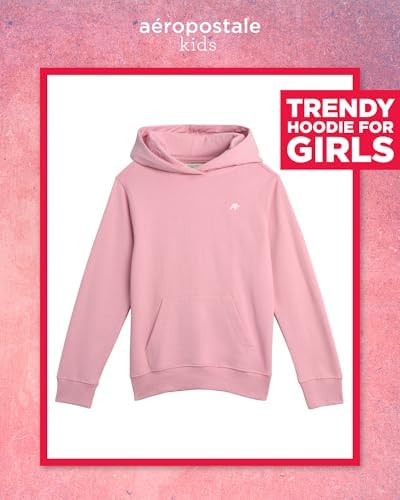 AEROPOSTALE Girls Soft Cotton Fleece Pullover with Front Pockets