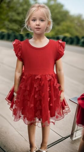 LYSMuch Butterfly Dress for Baby Girls Short Sleeve