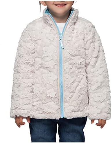 RokkaRolla Girls Reversible Water-Resistant Teddy Sherpa Fleece Puffer Jacket Winter Coat