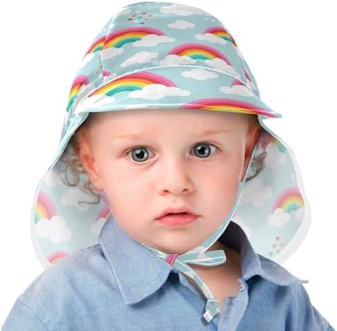 Rainbow Cloud Baby Sun Hat for Kids 2-4T Lightweight Adjustable