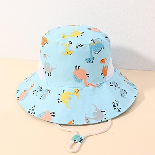 Kids Adjustable Chin Strap Sun Hat Light Blue 1-7 Years