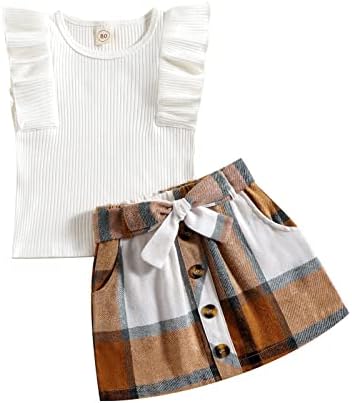 Perfect Summer Outfit for Toddler Girl - Long Sleeve Top Ribbed Skirt