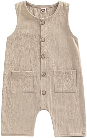 Mubineo Summer Linen Romper Jumpsuit for Baby