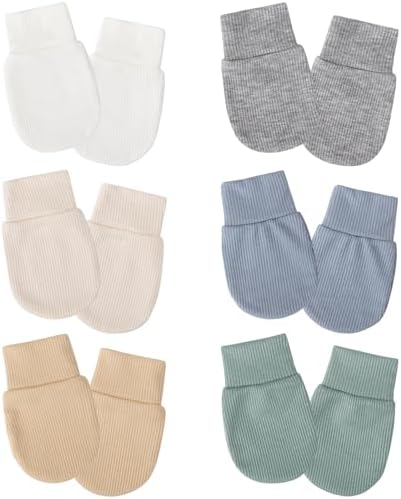 AQOKKA Newborn Baby Mittens 0-6 Months No Scratch