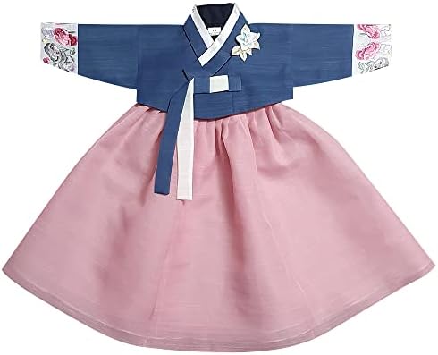 OUJIN I Korean Baby Girl Hanbok Floral Embroidery Brooch Included