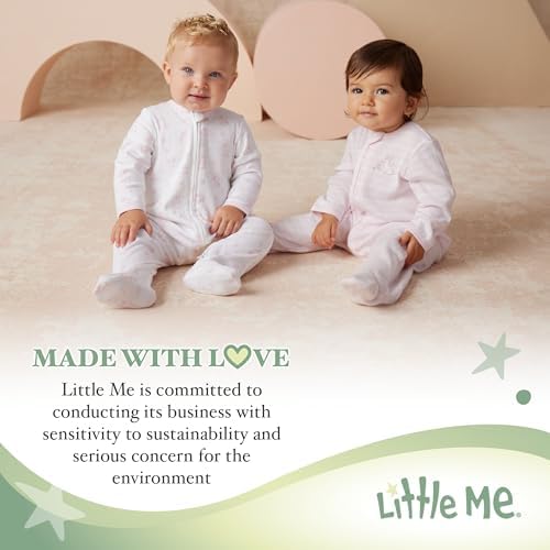 Little Me - 100 Cotton Footie Headband Set for Baby Girls