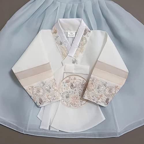 Stylish Sky Dangui Korean Hanbok Dress for Kids 10015yo