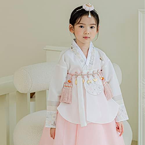 Striped Coral Dangui Hanbok for Kids